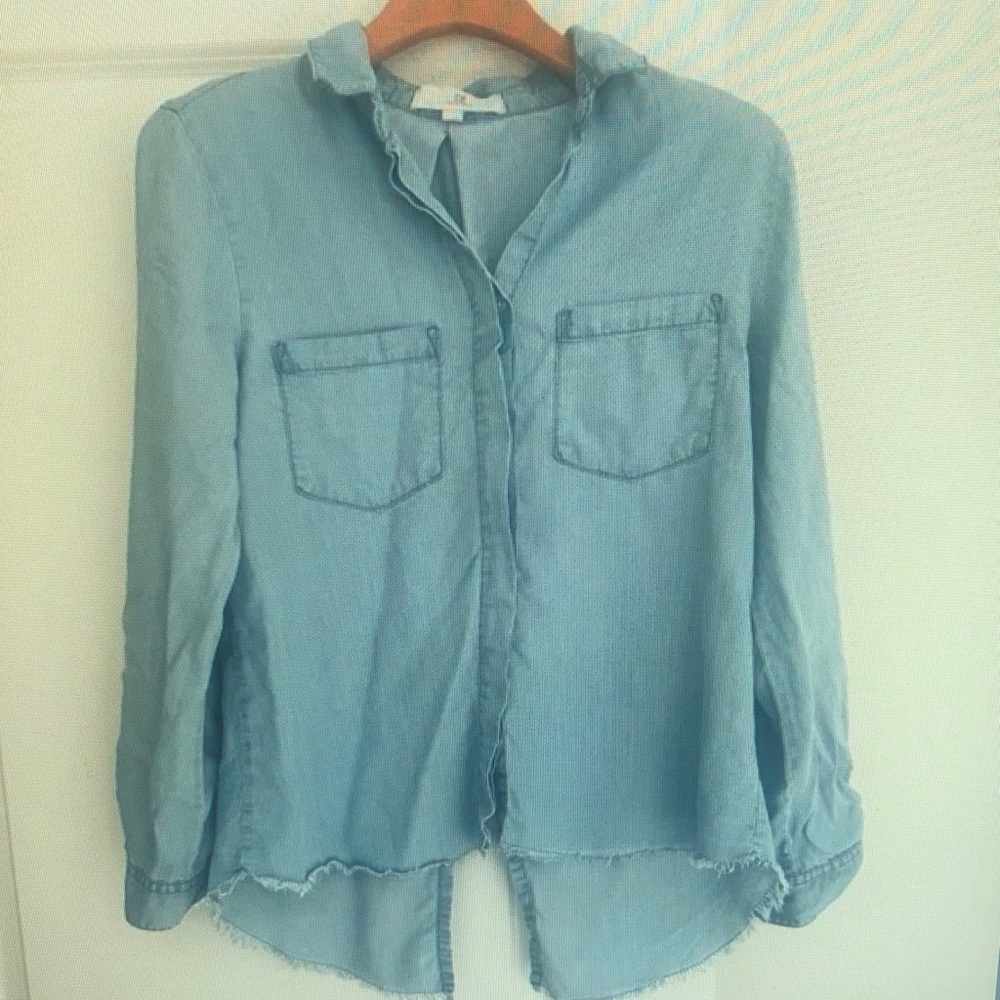 Women's Light Blue Button Down Shirt